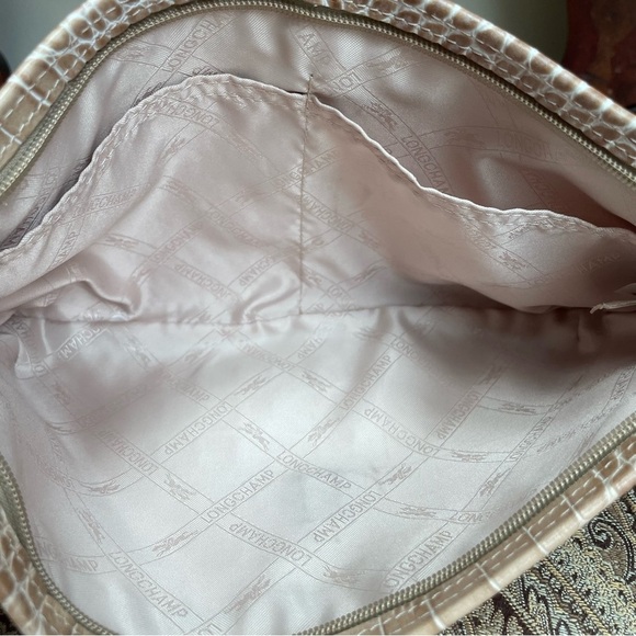 Longchamp Small Alligator Croc Embossed Chain Link Strap Roseau Shoulder Bag - Picture 8 of 16